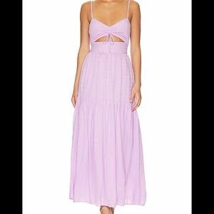 l*space Lilac Maxi Dress with Front Tie Cutout